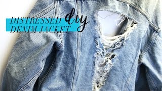 DIY Distressed Denim Jacket  Tumblr Inspired  BePrismatic [upl. by Aniretac]