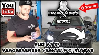 Audi A3 8P Xenon Brenner  Xenon Birne wechseln o Ausbau  Replace Headlight Bulb [upl. by Harilda]