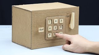 Build a Safe with Combination Number Lock from Cardboard [upl. by Halsy969]