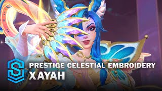 Prestige Select Celestial Embroidery Xayah Wild Rift Skin Spotlight [upl. by Carey]