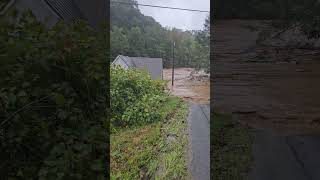 Burnsville NC flood House floating away [upl. by Einej]