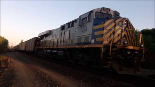 Two trains enter the NelsonBennet Tunnel in Ruston WA 5272017 [upl. by Ettenel]