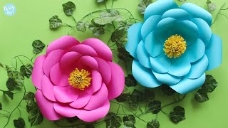 Como hacer flores de papel 🌸 Gigantes medianas o pequeñas SUPERTIPS y MOLDES  Partypop DIY🎉 [upl. by Philippa]