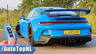 PORSCHE 911 992 GT3 REVIEW on AUTOBAHN NO SPEED LIMIT by AutoTopNL [upl. by Onaimad]