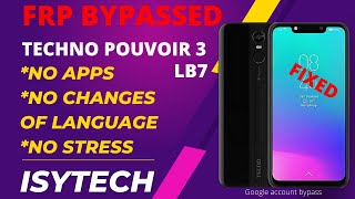 How to bypass Tecno pouvoir 3 LB7 no pc no apps New method [upl. by Turino]