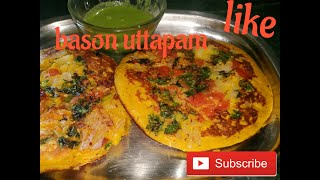 How to make easy bason uttapam recipeby aunty miles kitchen [upl. by Tterrab]