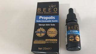 PROPOLİS nasıl kullanılır SUDA ÇÖZÜNEBİLİR DAMLA PROPOLİS nedir ne işe yarar BEEO propolis Propolis [upl. by Ettenal]