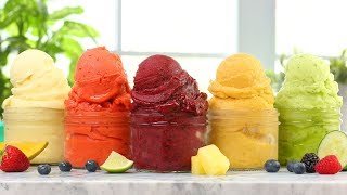 5 EASY Fruit Sorbets  Dairy Free Summer Desserts [upl. by Geibel86]