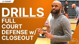 Full Court Defensive Conditioning Drill w Slides amp Closeouts [upl. by Albric]