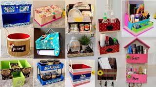 13 Cool Cardboard box ideas💡 13 Best out of waste Craft ideas using Cardboard Cardboard organizers [upl. by Sarene440]