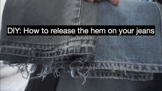 The 10 BEST Jean Hacks You’ve NEVER Heard Of DIY denim distressing step hem [upl. by Akienahs]