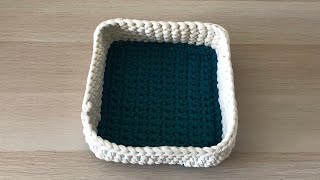 Comment faire un Panier carré facile au crochet  tuto en pas à pas [upl. by Nosae]