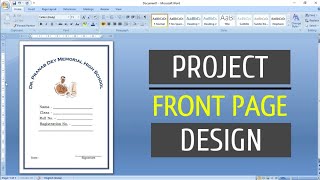 How to Create a Project Front Page in Microsoft Word  Cover Page Design in Microsoft Word [upl. by Anai]