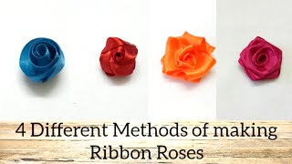 Ribbon flowers part 1 4 Different Methods of Making Ribbon Roses [upl. by Armbruster]