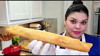 I Made Giant FLAUTAS  Chicken Rolled Tacos And Salsa Consomé  Flautas Recipe [upl. by Annaeirb]