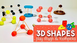 3D SHAPES with PLAY DOUGH and TOOTHPICKS l Fine amp Visual Motor Sensory Skills l OT Teletherapy [upl. by Cammie]