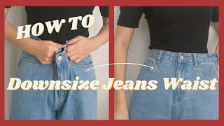 Downsize Jeans Waist 裤腰太松？教你如何修改缩小裤腰 eng cc [upl. by Rohclem841]