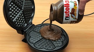 EXPERIMENT WAFFLE IRON vs NUTELLA [upl. by Eetnahc]