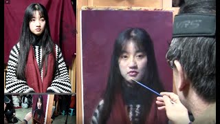 Oil Painting Portrait Demonstration by Leng Jun Artist [upl. by Hgielanna289]