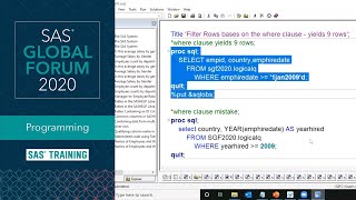 SAS Tutorial  StepbyStep PROC SQL [upl. by Keviv]