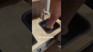 Better draining sink  Making IKEA Duktig Functional Part 2 montessori ikea hack diy makeover [upl. by Airolg]