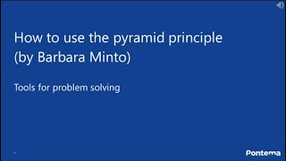 Pyramid principle by Barbara Minto [upl. by Joseph]