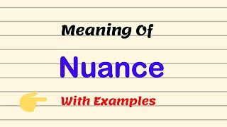 Meaning Of Nuance  Examples  Pronunciation UrduHindi [upl. by Henrion]