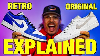 Air Jordan 1 Low Retro vs OG Low EXPLAINED Beginners Guide For Sneaker Collection [upl. by Annoled958]