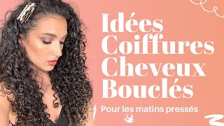 IDÉES COIFFURES FACILES amp RAPIDES CHEVEUX BOUCLÉS  EASY CURLY HAIRSTYLES [upl. by Akcirderf]