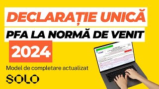 Model completare Declarație Unică 2024 pentru PFA la Normă de Venit [upl. by Caraviello574]