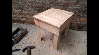 bricolage  como hacer banqueta con madera reciclada de forma rustica [upl. by Neel]