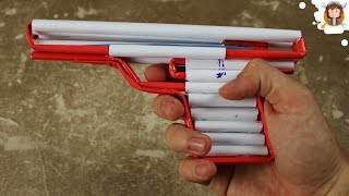 How to Make a Simple Airsoft Gun  Paper Pistol [upl. by Aicxela]