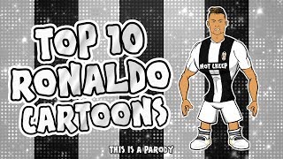 💪🏼RONALDO Top 10 Cartoons💪🏼 Parody songs goal highlights montage [upl. by Calia127]