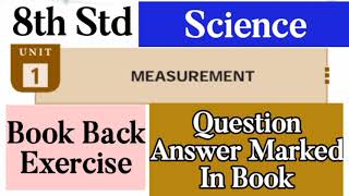 8th Std  Science  Unit 1  Measurements  Question and Answers marked in Book [upl. by Corrianne654]