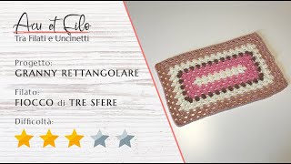 Tutorial mattonella granny rettangolare ad uncinetto [upl. by Dorothy]