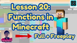 Codeorg Lesson 20 Functions in Minecraft  Express Course 2024  Codeorg Answer [upl. by Imeka]