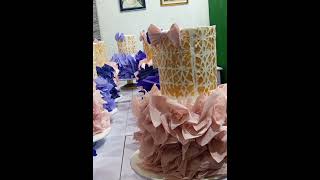 Detailed video drops soon Crepe paper decorations crepepapercraft crepecake [upl. by Aset]