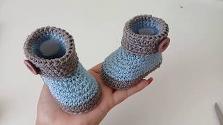 Botas de bebe tejidas a crochet crochet baby booties [upl. by Neelloc]