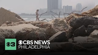 Brigantine New Jersey beach closed due to severe erosion [upl. by Johathan]