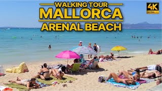 Mallorca  SArenal Beach  Summer walking tour in Spain 4k60FPS [upl. by Chaddie]