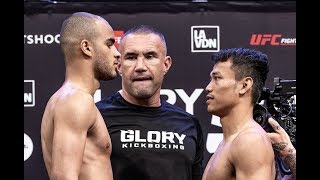 Sitthichai Sitsongpeenong vs Tyjani Beztati  Replay de la pesée GLORY 53 [upl. by Noeruat]