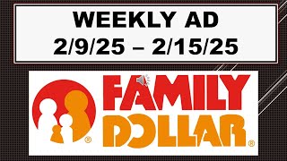 FAMILY DOLLAR WEEKLY AD 2925  21525 [upl. by Pilif]