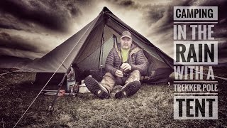 Camping in the RAIN with a Trekker Pole Tent  Hilleberg Anaris Hallin Fell [upl. by Delorenzo]