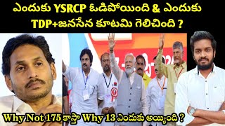 Why Ysrcp Lost Badly amp How TDP  JSP  BJP Alliance Won [upl. by Saudra]