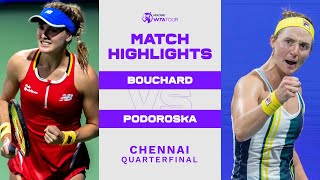 Eugenie Bouchard vs Nadia Podoroska  2022 Chennai Quarterfinal  WTA Match Highlights [upl. by Anirbaz]