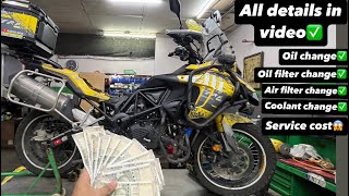 Benelli TRK 502x 5th service💰 20000km service details✅ [upl. by Ellata]