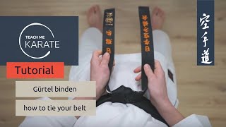 Tutorial Gürtel binden  ganz einfach  How to tie your belt  Karate [upl. by Kciredor]