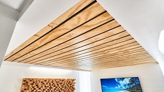 How To Make A Wood Slat Ceiling [upl. by Nair787]