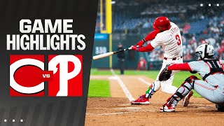 Reds vs Phillies Game Highlights 4224  MLB Highlights [upl. by Elleynad134]