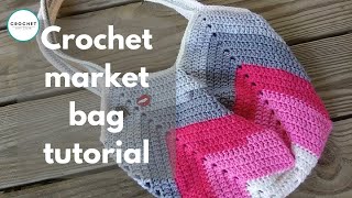 Crochet Granny Square Bottom Bag Tutorial crochet crochet videotutorial bobwilson123 [upl. by Chafee]